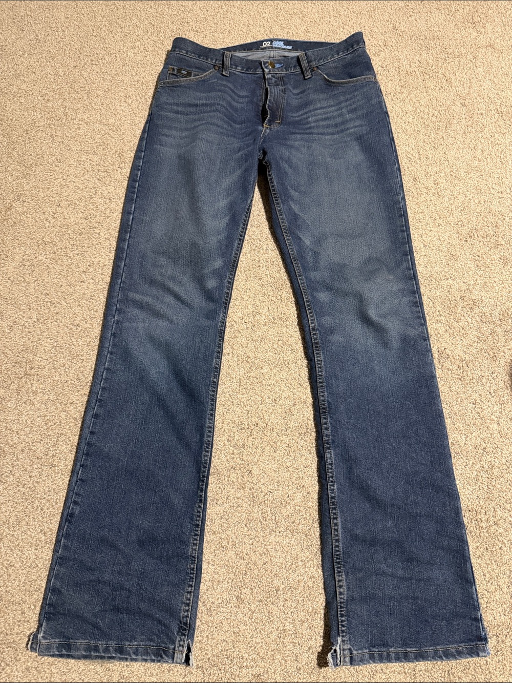 Wrangler 20X 02 Cool Vantage Jeans Mens 32x36 Blue Medium Slim Straight Jeans
